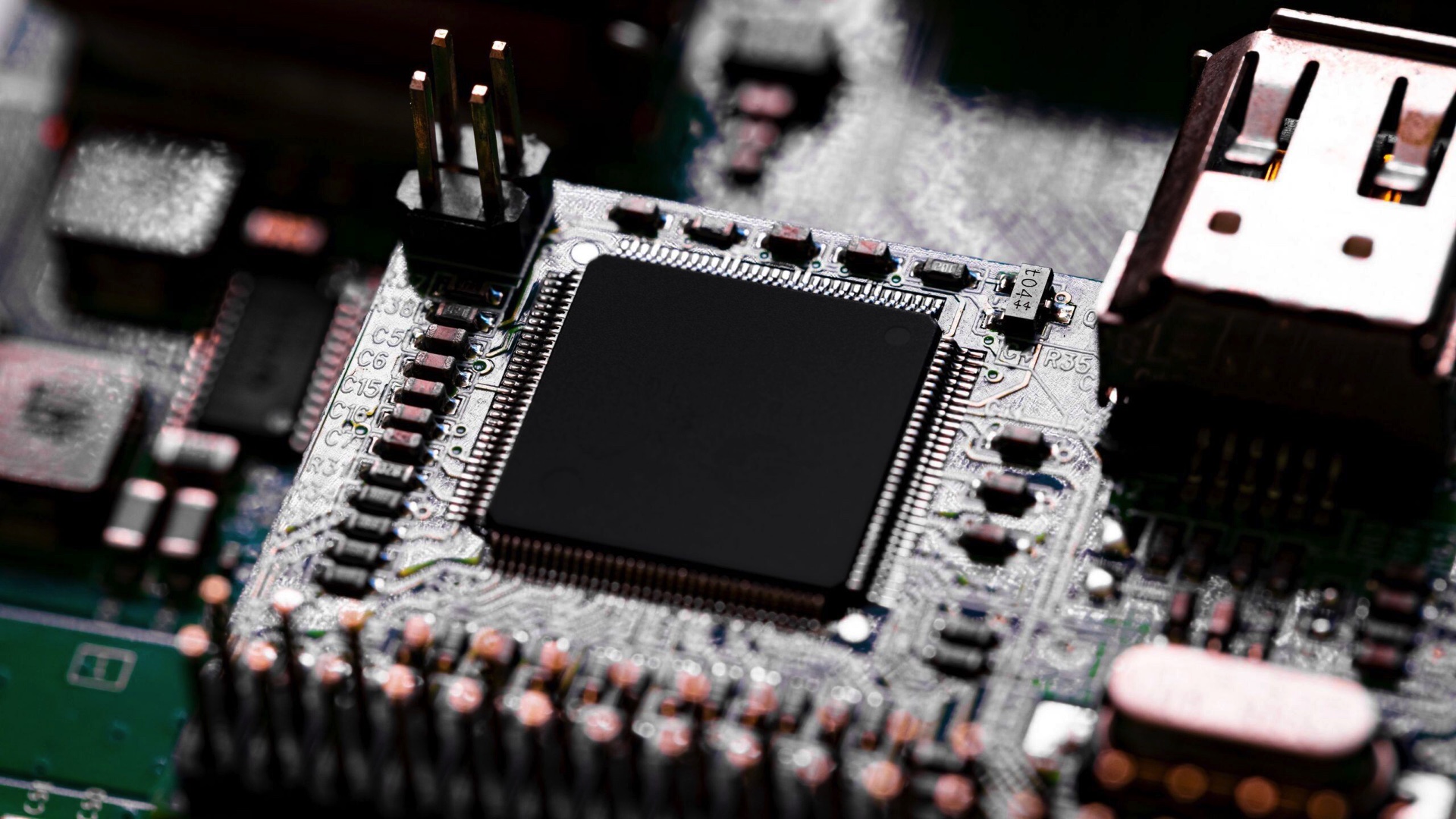 close-up-shot-of-components-and-microchips